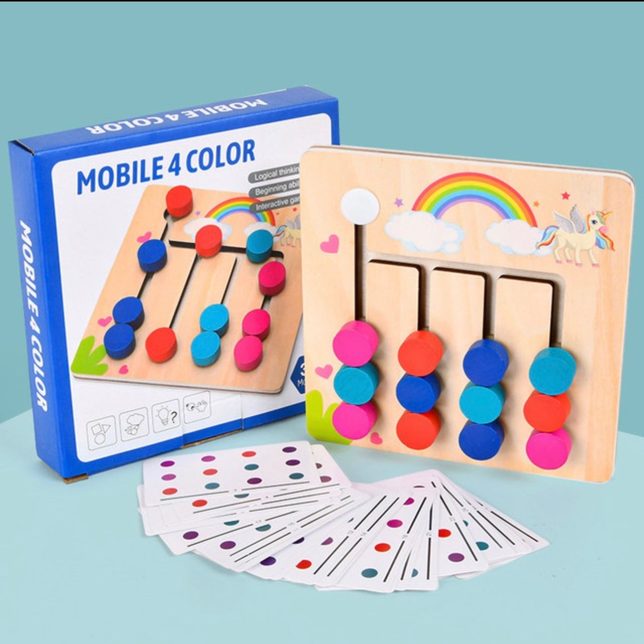 Amazon | ボードゲーム 色と形のマッチング スライド パズル 頭