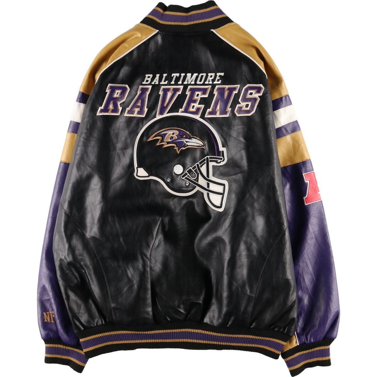 古着 NFL BALTIMORE RAVENS ボルチモアレイブンズ フェイクレザー 