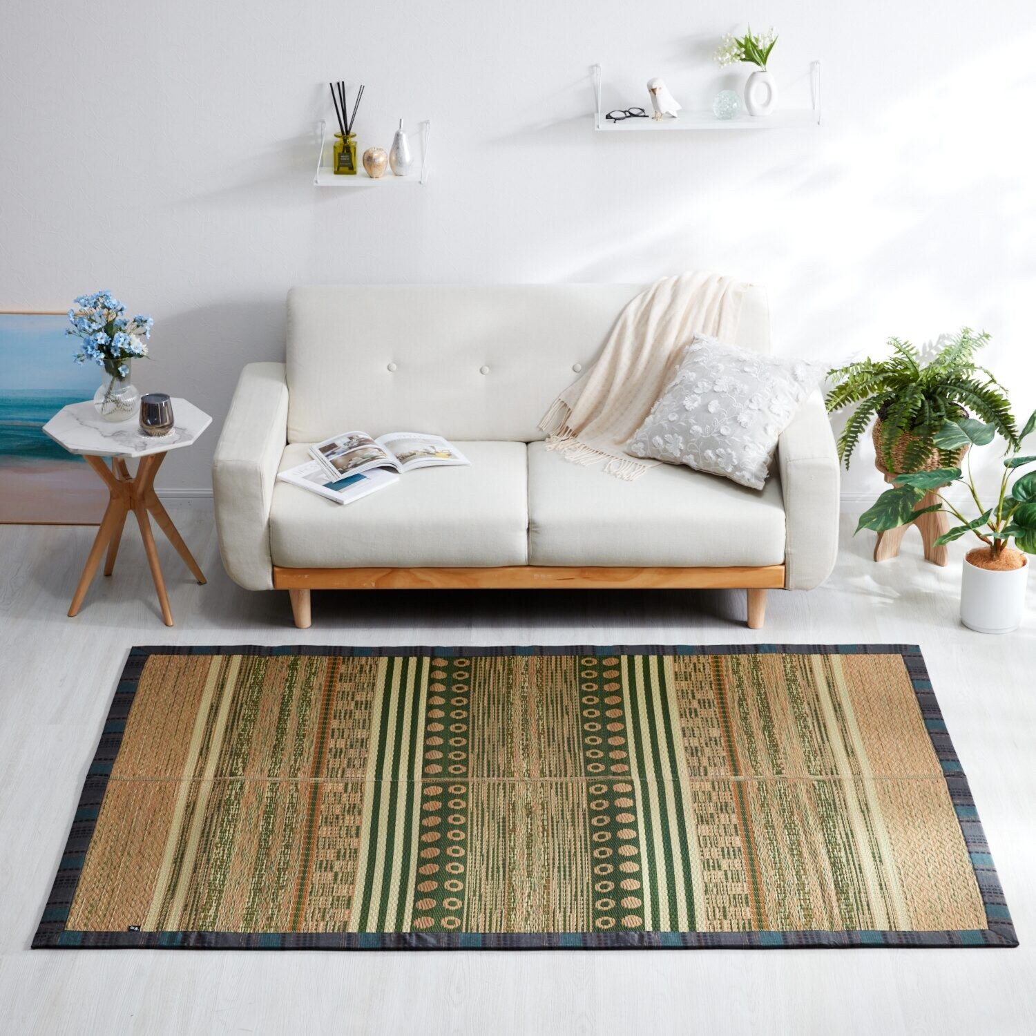 IKEHIKO イケヒコ×宮田織物 久留米織 日本産い草ラグ 191×191 IKEHIKO イケヒコ×宮田織物 久留米織 日本産い草ラグ 191×191