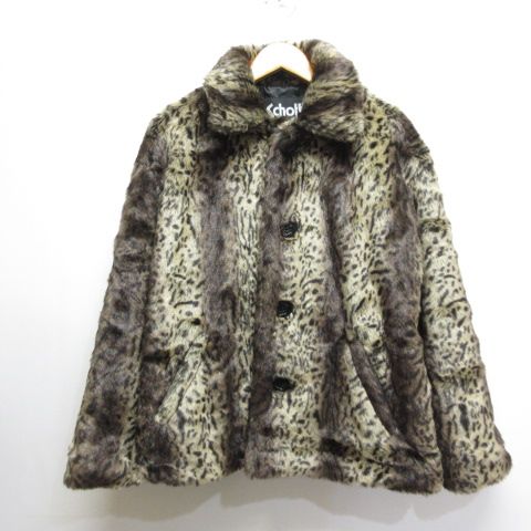 ショット SCHOTT 美品 豹柄 レオパード柄 フェイクファー ジャケット ショット SCHOTT 美品 豹柄 レオパード柄 フェイクファー