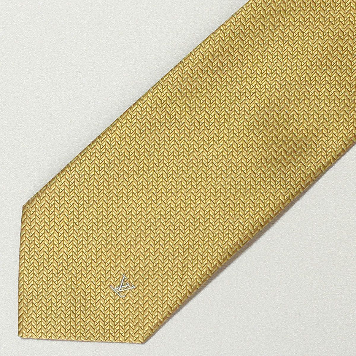 美品 ルイヴィトン Louis Vuitton ネクタイ シルク100% イエロー