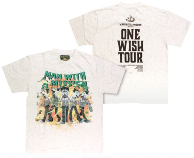 MAN WITH A MISSION マンウィズアミッション 公式グッズ 2021 ONE WISH TOUR Tシャツ アッシュ XL XL