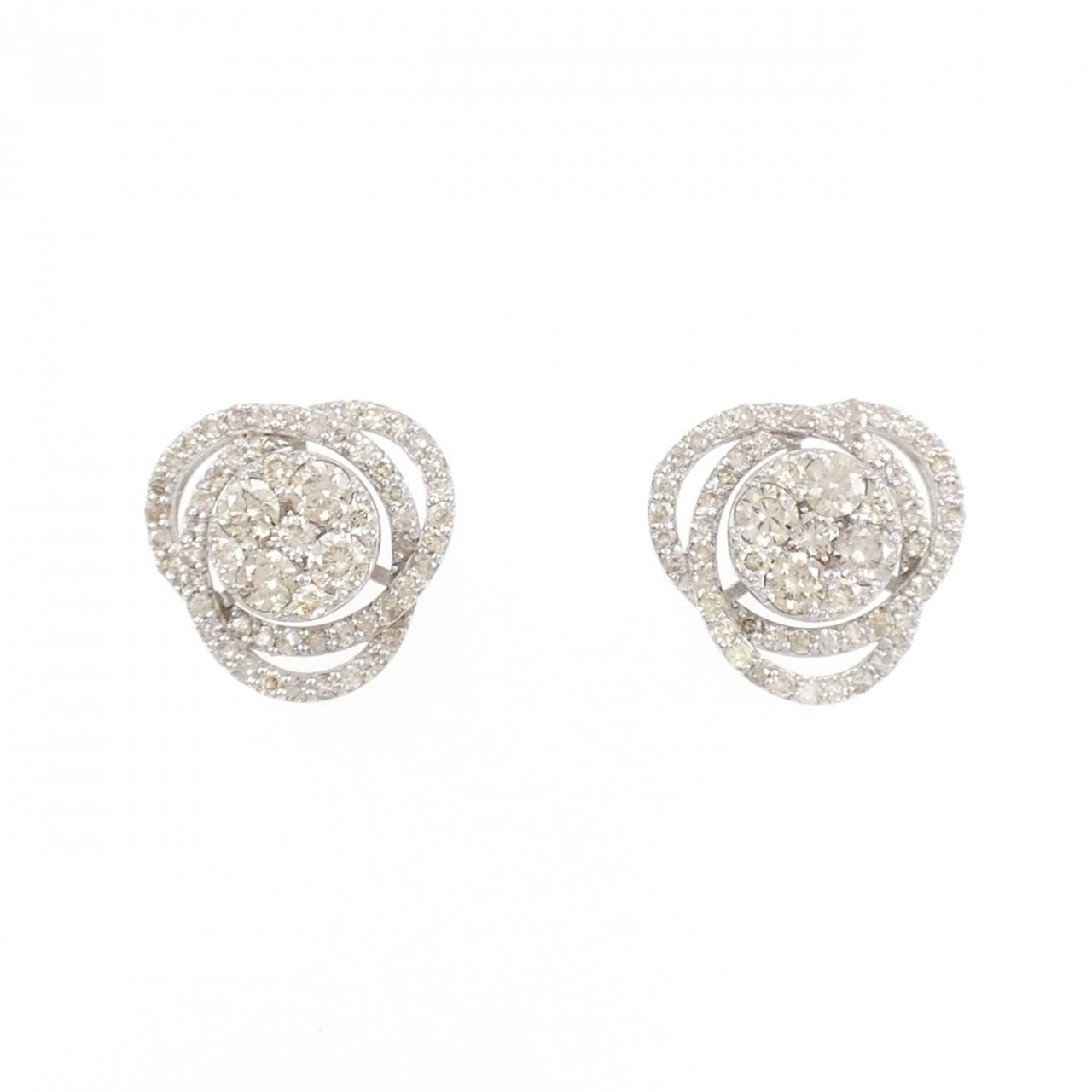 K18WG ダイヤモンド ピアス 1.40CT