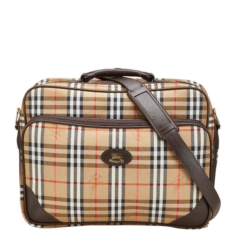 バーバリー 2Way ボストンバック ノバチェック BURBERRY ✨美品✨バーバリー ボストンバッグ ノバチェック 2way PVC×レザー