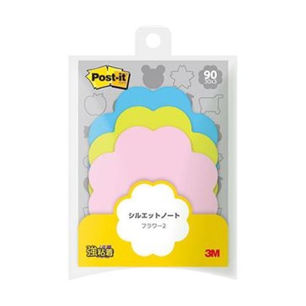 まとめ 3M ポスト イット シルエットノート強粘着タイプ フラワー2 3色 SSS-FLR2 1パック 3冊 ×50セット