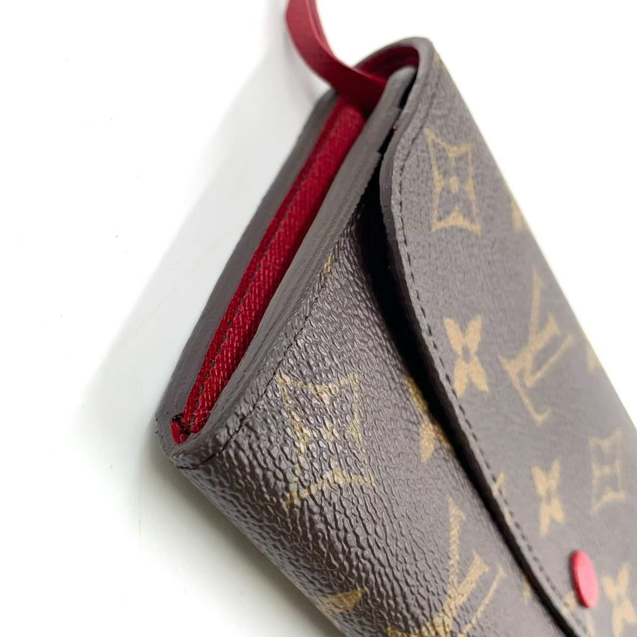 Louis Vuitton 二つ折り財布 ブラウン/レッド LOUIS VUITTON 二つ折り財布 ブラウン/レッド LOUIS VUITTON 二つ折り