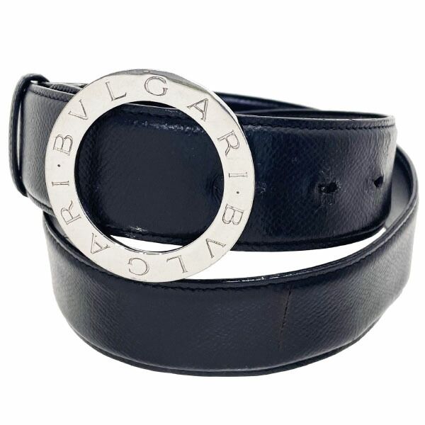 極美品✨ブルガリ ベルト 男女兼用 スクエアバックル ハトメピン ロゴ