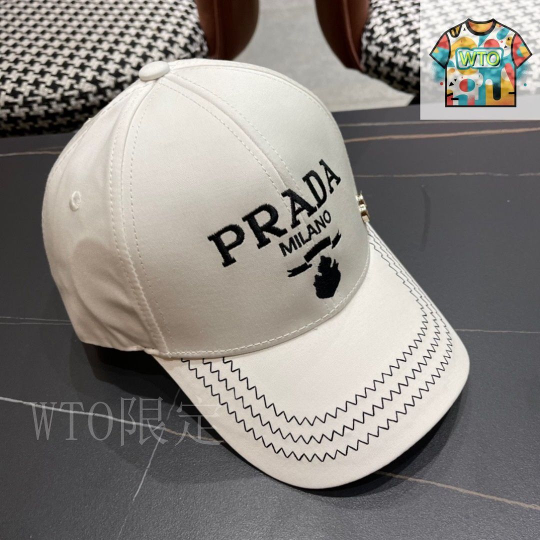 PRADA・キャップ・白・レディース、 今日WTO】PRADA 新定番キャップ-XC34 - メルカリ