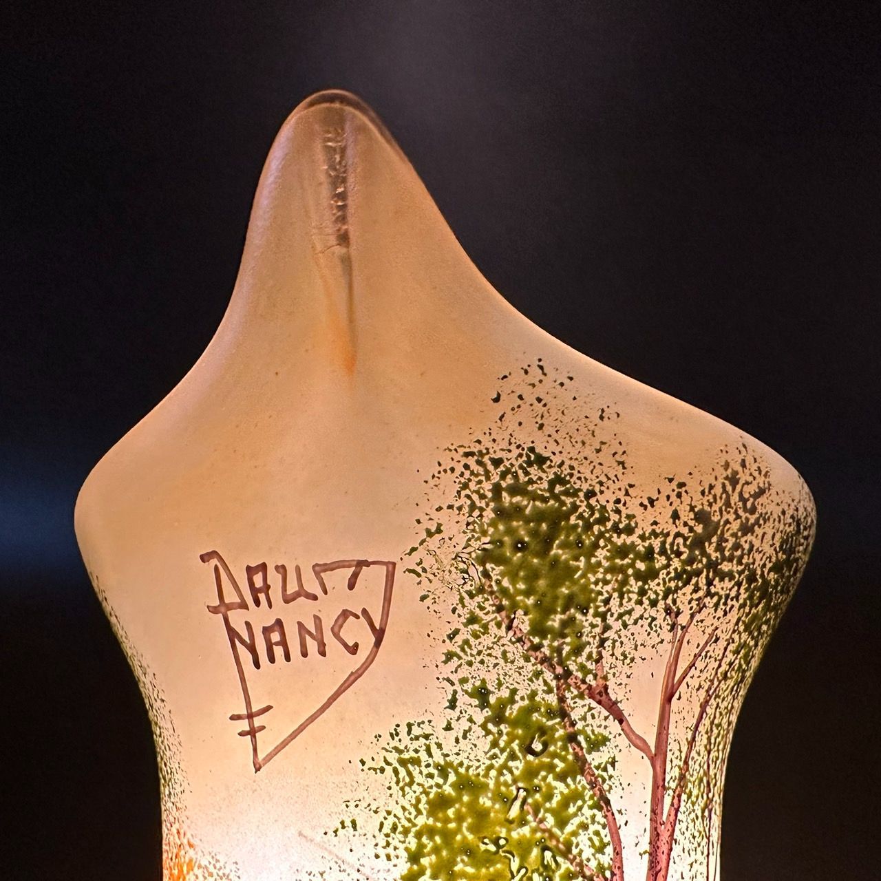 ドームナンシーフラワー卓上照明高さ22cm 被せガラスアンテルカレール