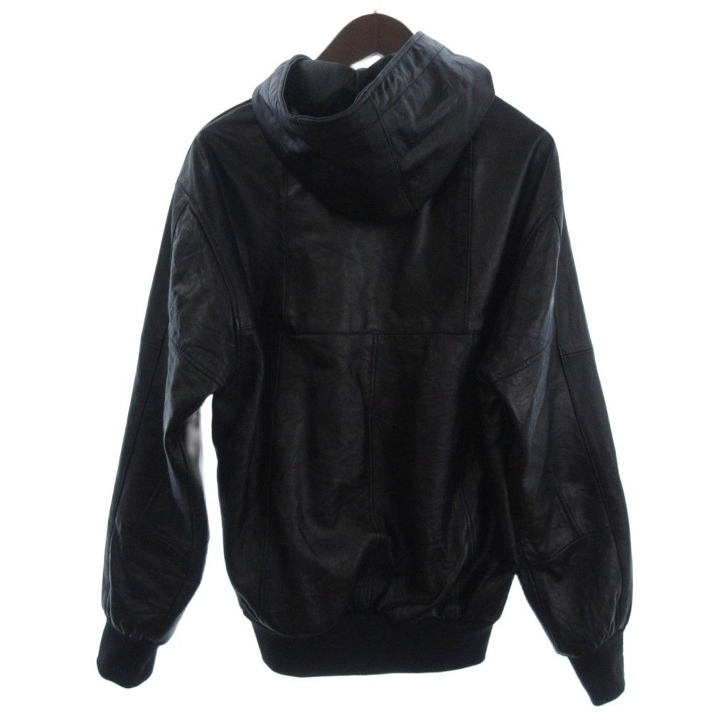 XL 美品 ヘルムートラング フーデッドレザージャケット ブラック 黒 034035_2.jpg