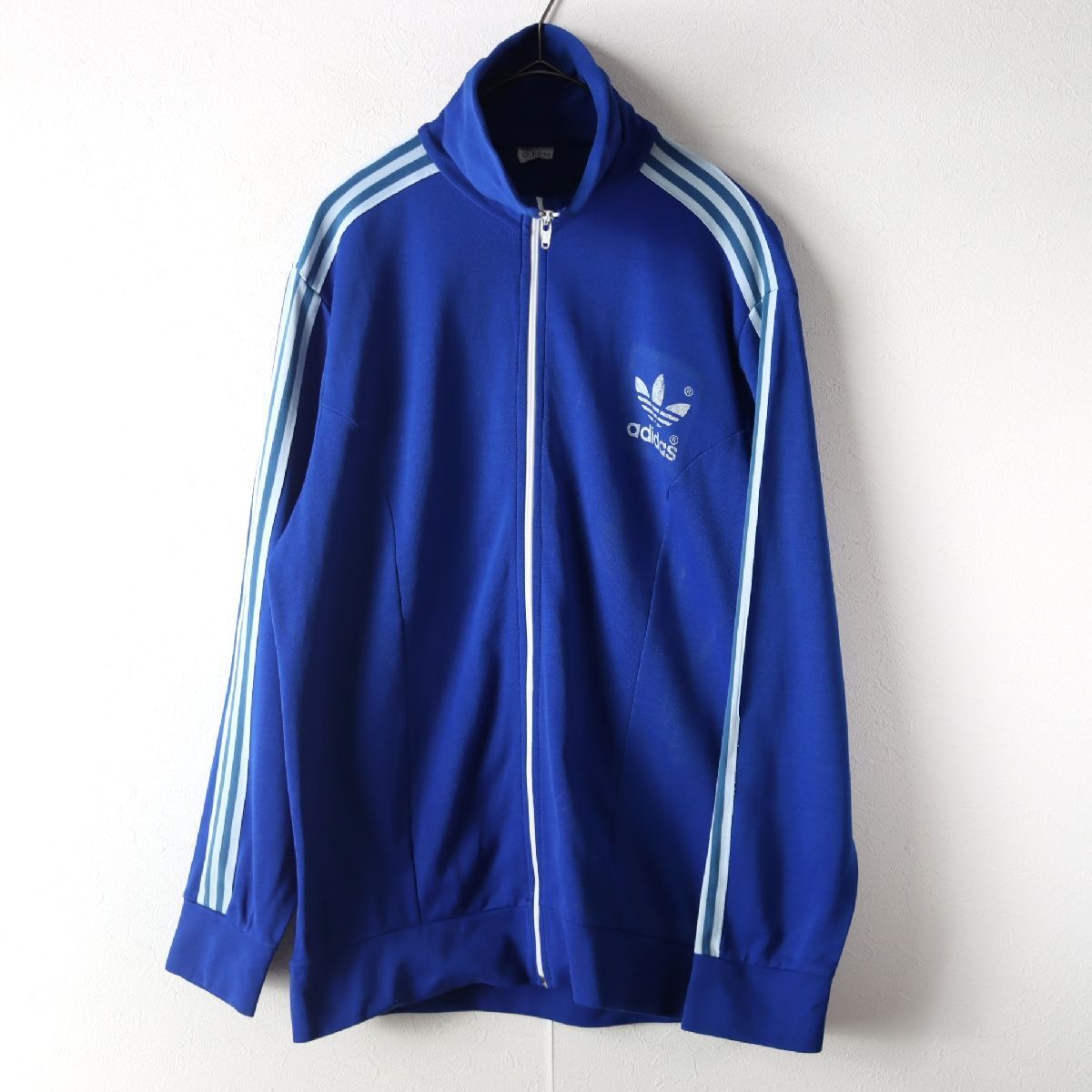 80s adidas アディダス トラックジャケット トレフォイル ジャージ 青