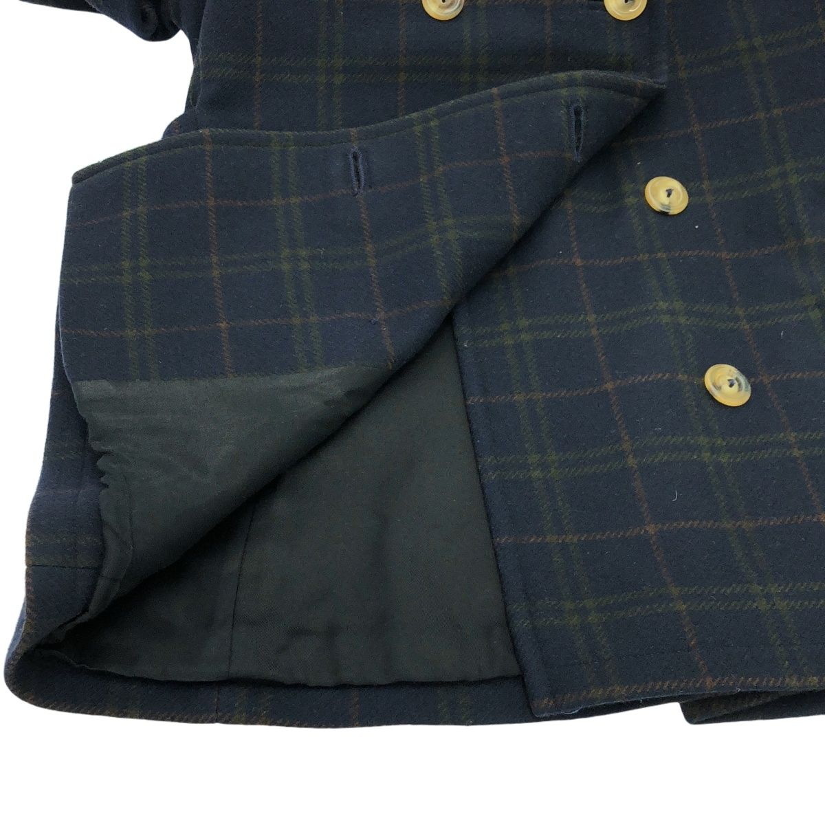 A.P.C アーペーセー ウールナイロンチェック柄ダブルジャケット