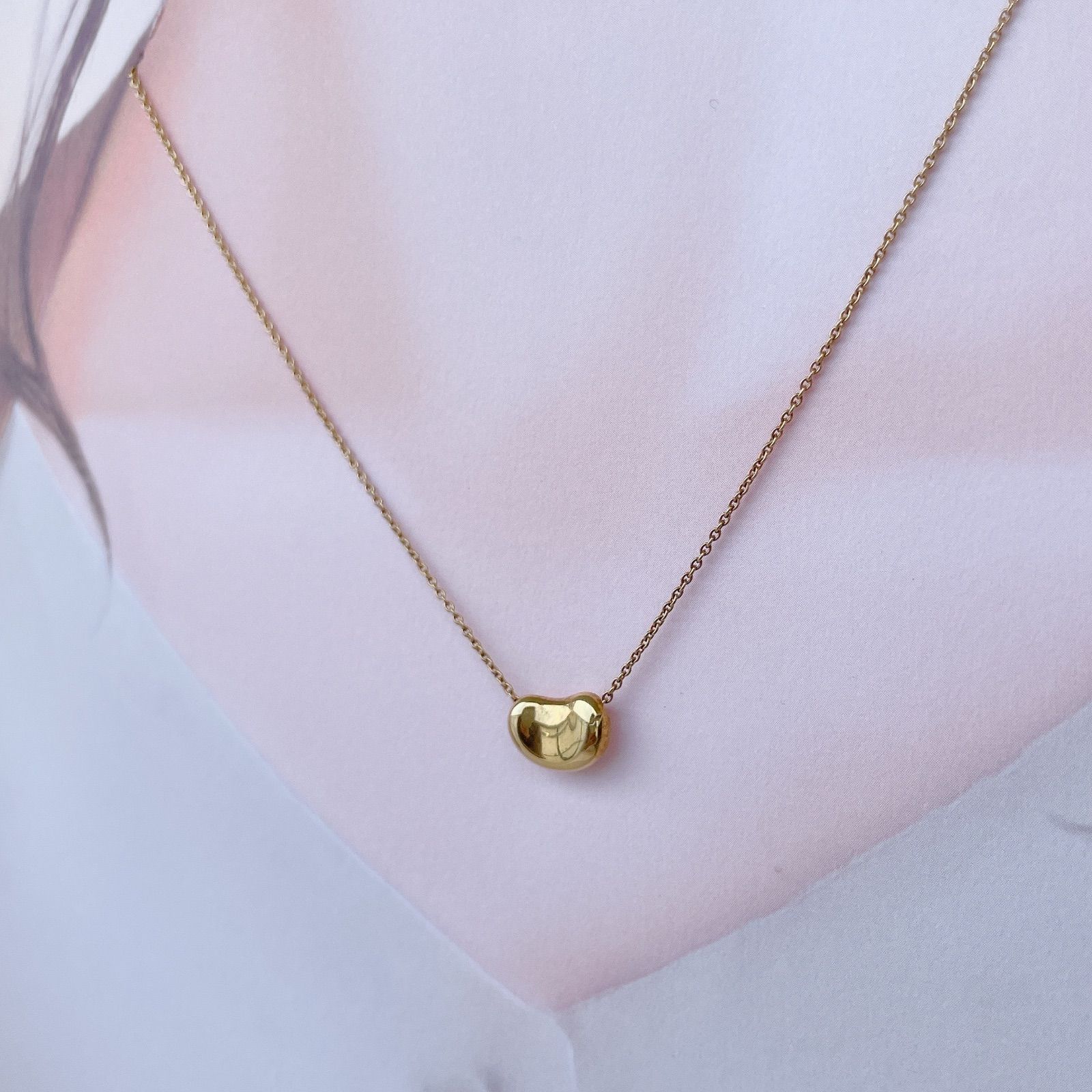 750(K18)ビーン型 ネックレス 750(K18)ビーン型 ネックレス ティファニー ビーンズネックレス