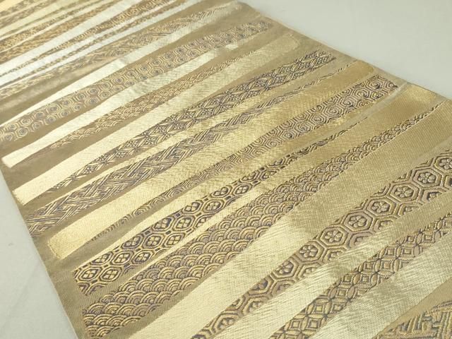 平和屋着物○西陣の名門 加納幸謹製 六通柄袋帯 吉祥文 金糸 引箔 正絹  