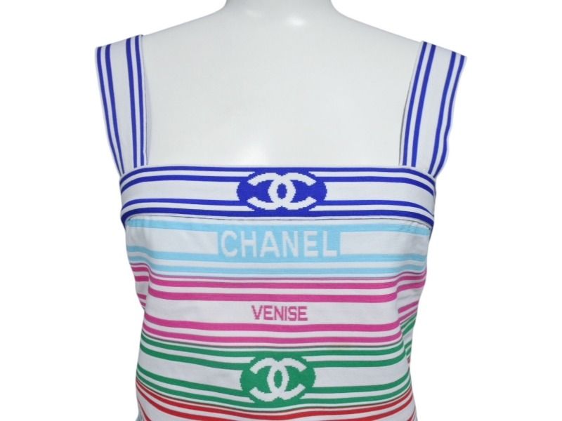 極美品 CHANEL シャネル キャミソール トップス ボーダー