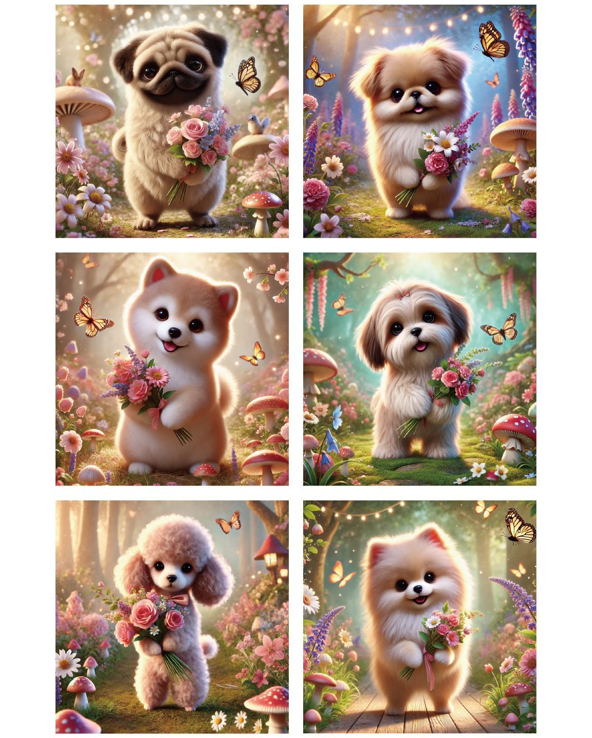 グルメ犬トイプードル柄パネル生地　ハンドメイド