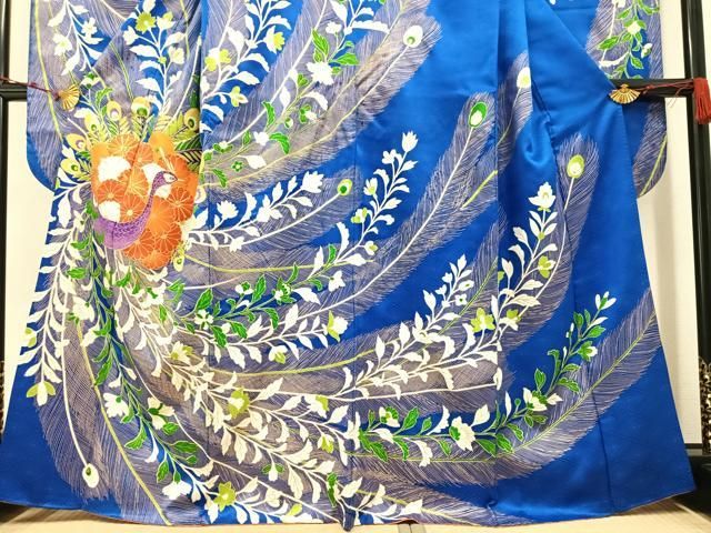 平和屋着物□豪華振袖 駒刺繍 孔雀更紗文 金彩 正絹 逸品