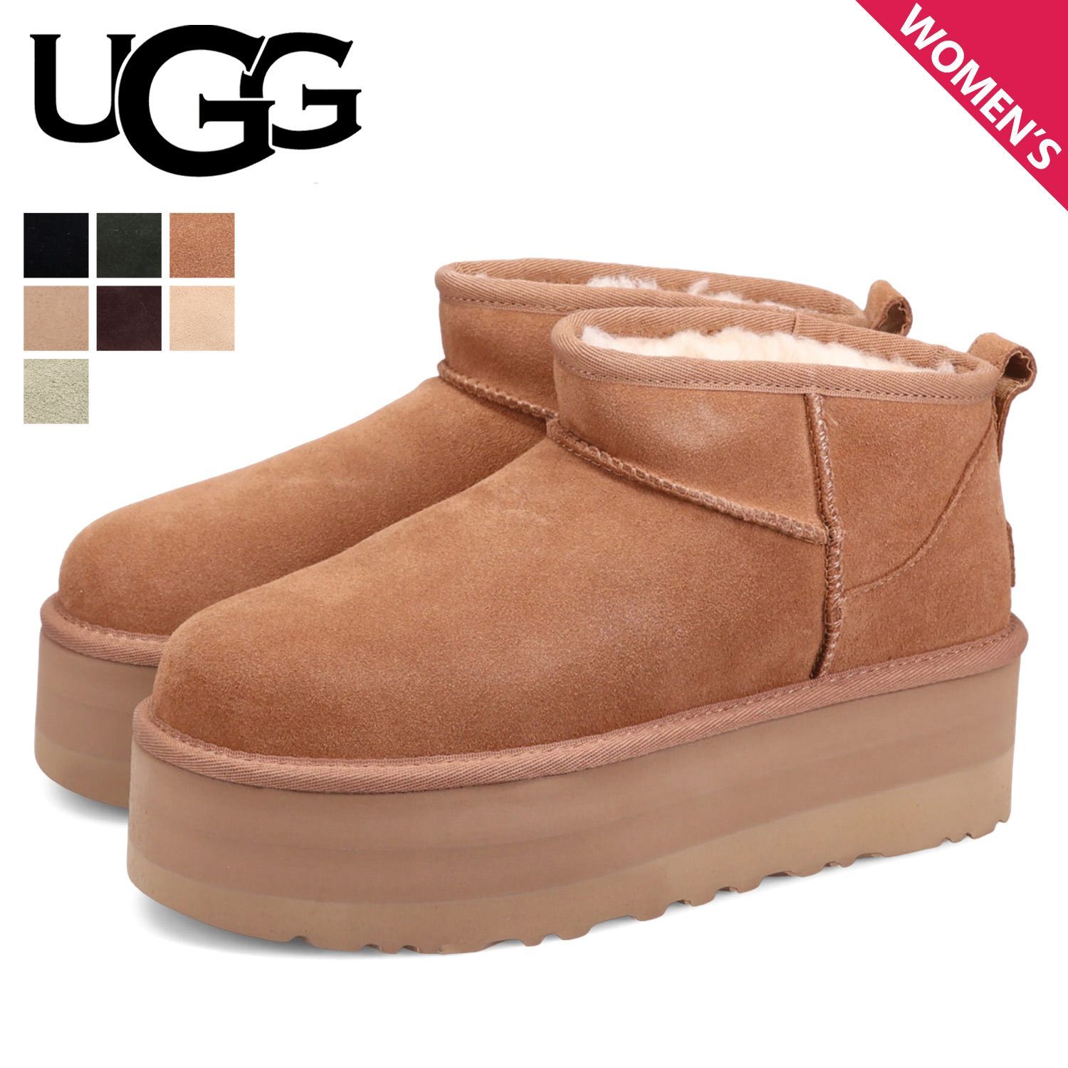 UGG アグ プラットフォーム ムートンブーツ クラシック ウルトラ ミニ レディース 厚底 CLASSIC ULTRA MINI PLATFORM  ブラック グレー ブラウン 黒 1135092 - メルカリ