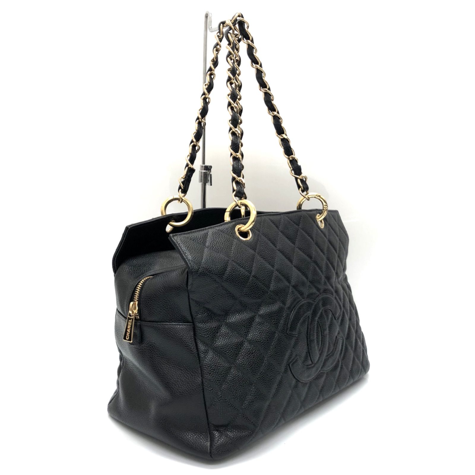 CHANEL キャビアスキンチェーントートバッグ 2406009 - メルカリ 