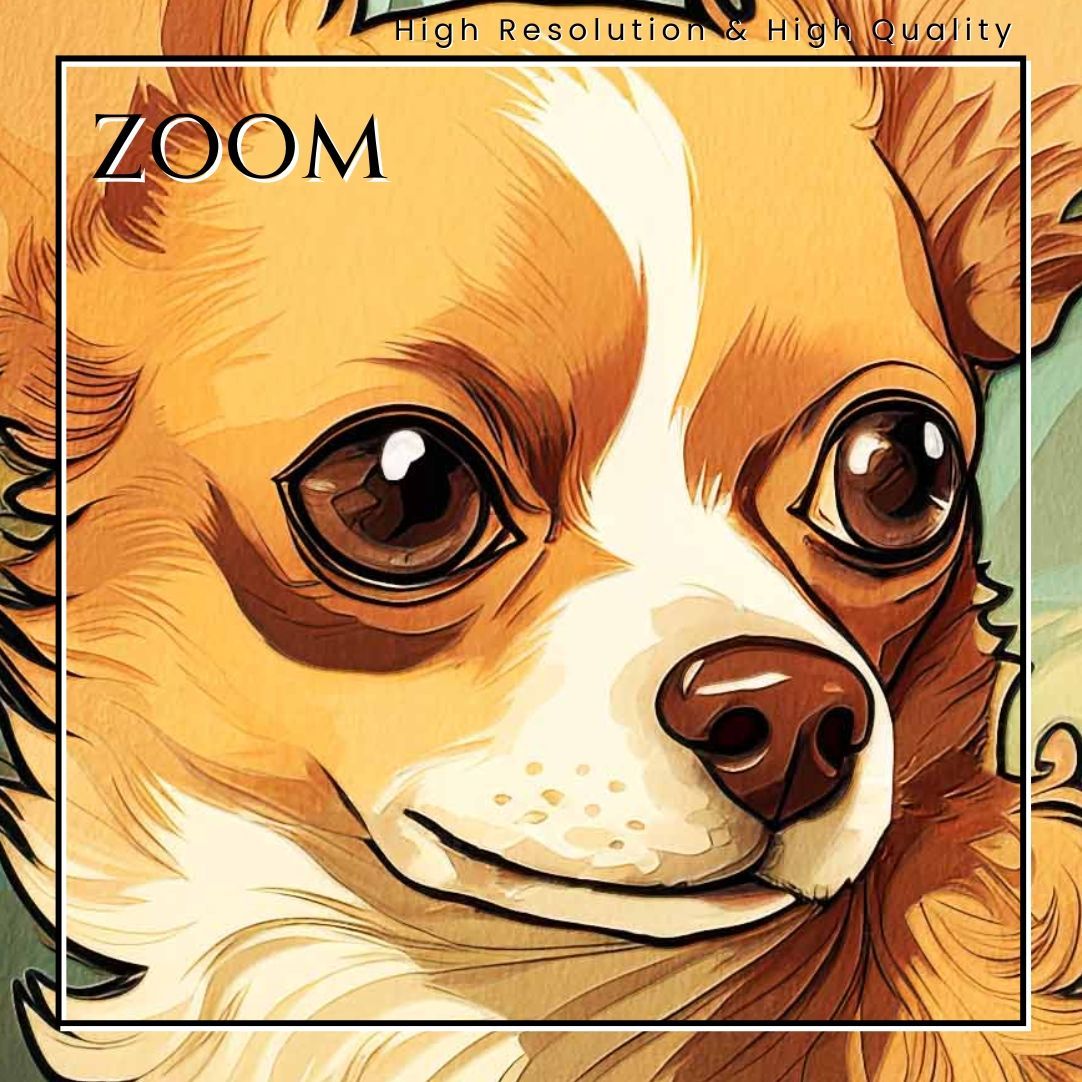 守護犬 - チワワ犬 No.1】ジークレー版画＊名入れOK！アールヌーヴォー