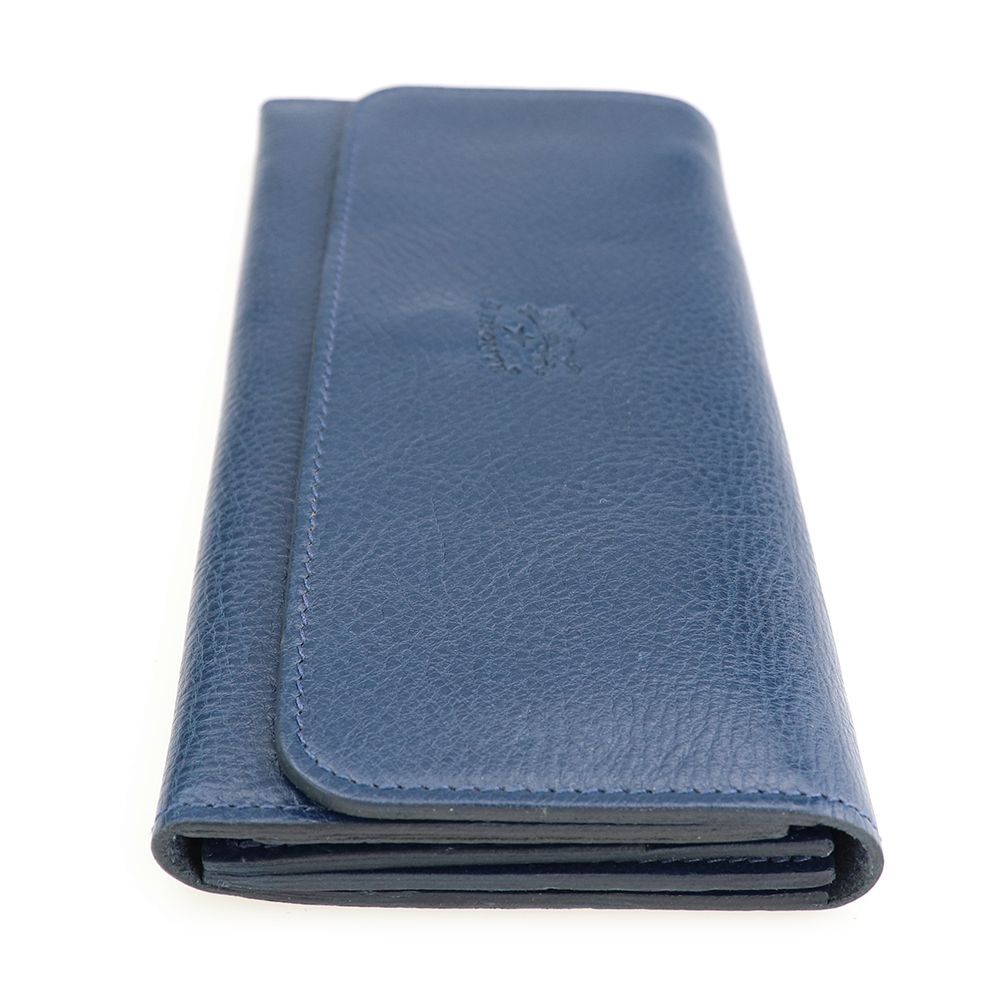 新品 イルビゾンテ 本革 レザー 三つ折り 財布 ウォレット ネイビー