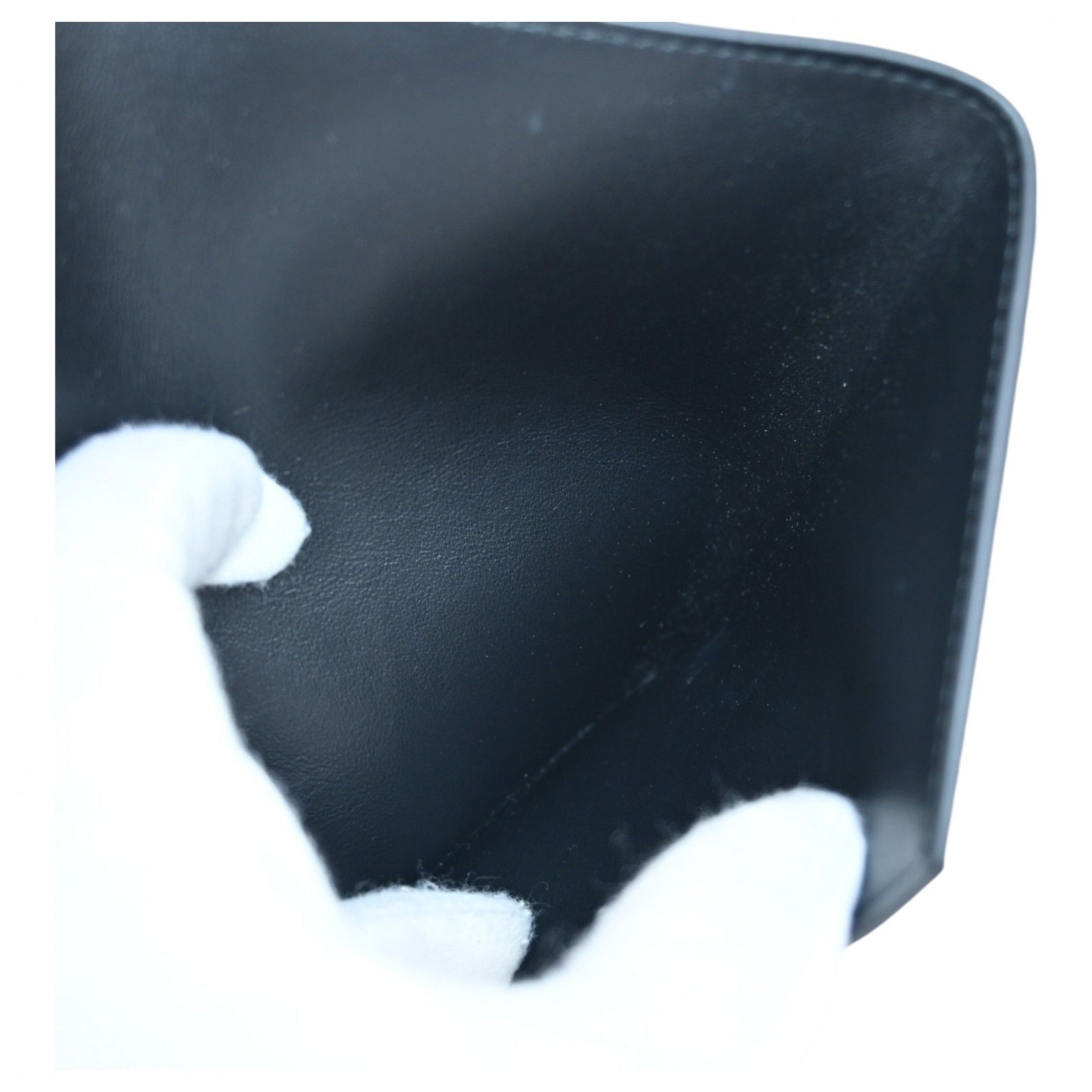 パスポートケース ブラック×レザー