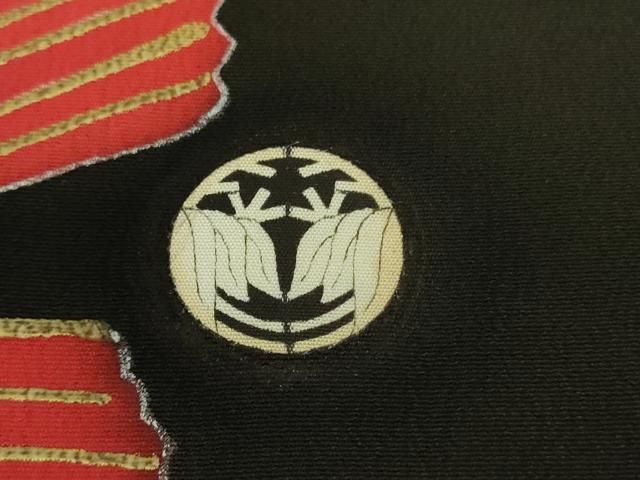 平和屋着物□極上 アンティーク 大正ロマン 振袖 駒刺繍 御所車 黒地  