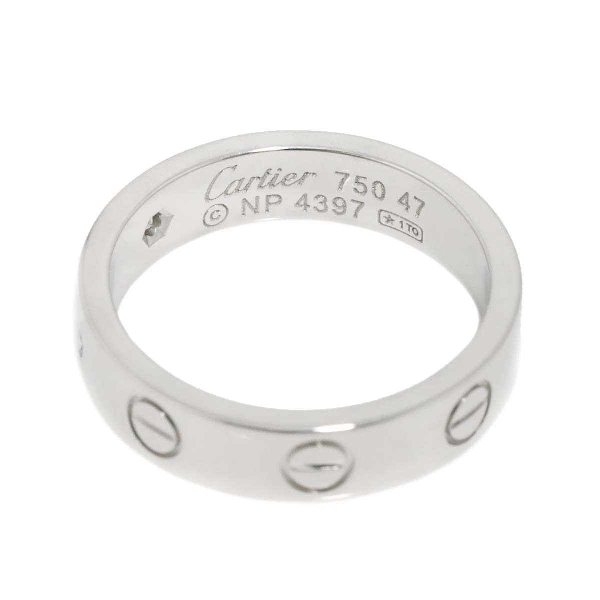 カルティエ Cartier ミニラブ #47 ダイヤ 1P リング K18 WG ホワイト 