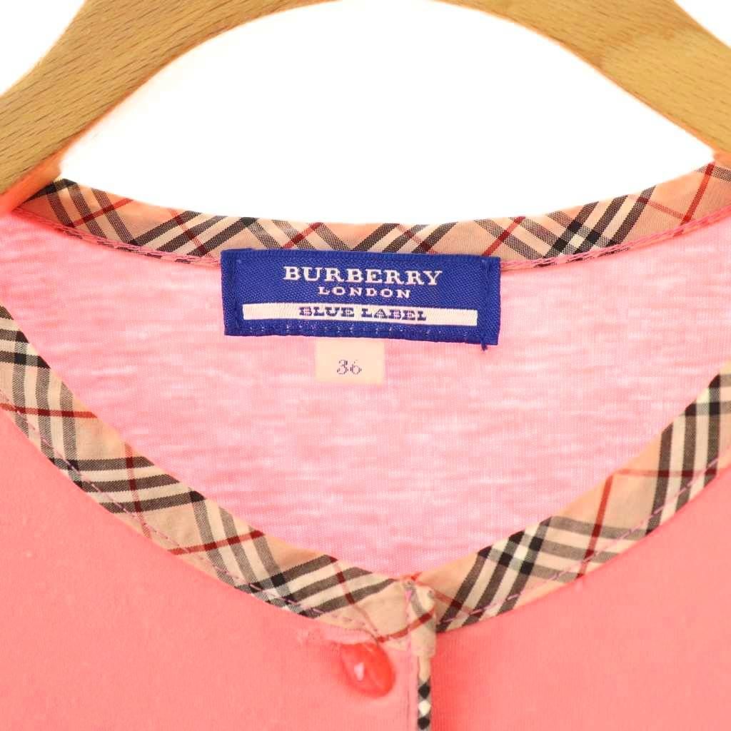 Burberry カーディガン ネイビー/ピンク サイズ２ BURBERRY BLACK LABEL(バーバリーブラックレーベル
