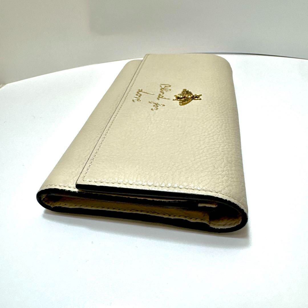 ★GUCCI★グッチ　レザー　キーリング　蜂　アニマリエ　アイボリー 美品】GUCCI キーホルダー アニマリエ 蜂 レザー アイボリー