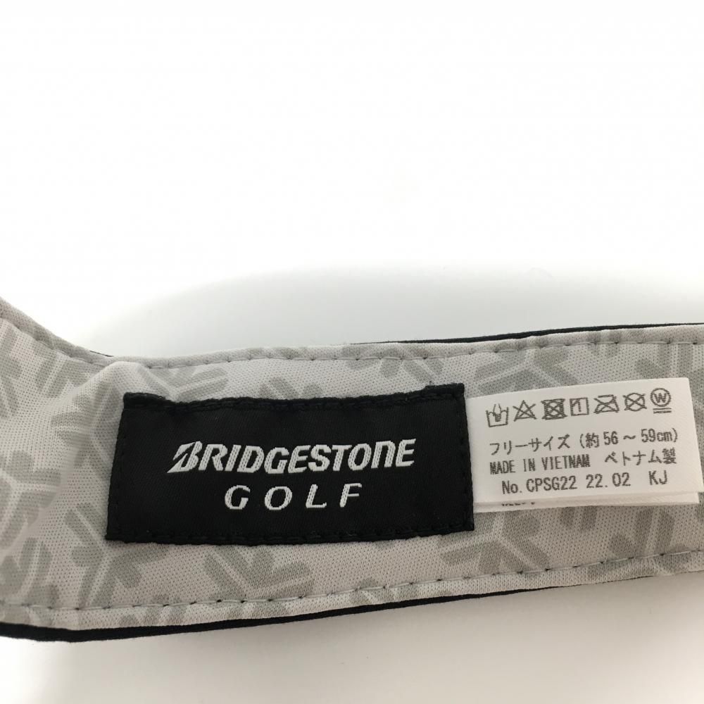 ブリヂストン TOURB サンバイザー 黒×グレー 立体ロゴ刺しゅう  フリーサイズ(約56-59cm) ゴルフウェア Bridgestone