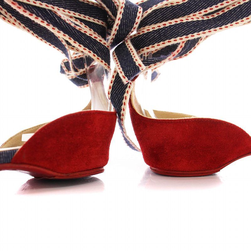 Christian Louboutin リボンレースサンダル クリスチャンルブタン Christian louboutin フラット サンダル