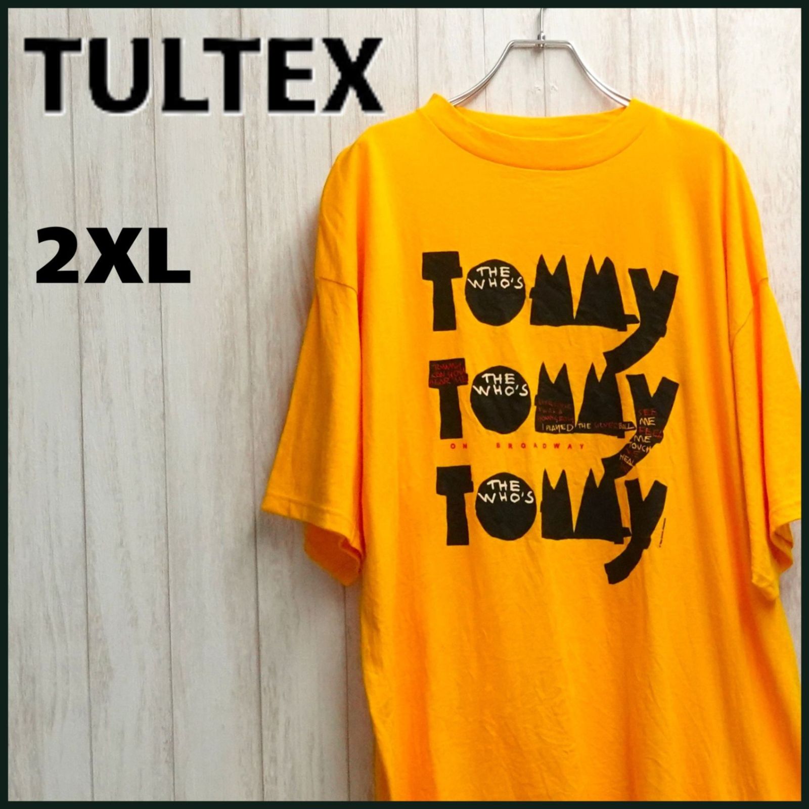 TULTEX　タルテックス　プリント　ビッグ　Tシャツ　2XL　イエロー　TOMMY