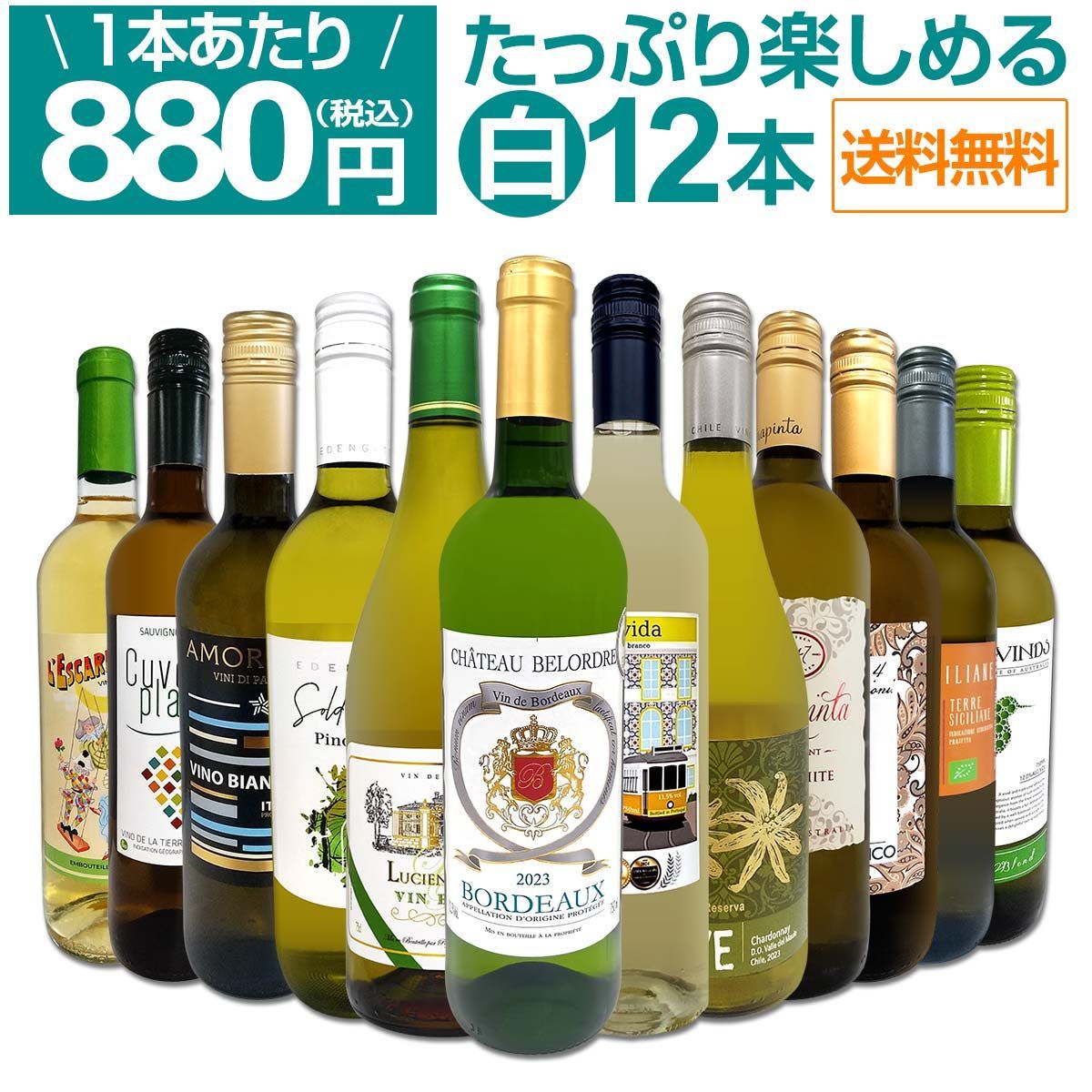 第91弾 1本あたり880円 税込 !!採算度外視の大感謝!厳選白ワイン12本セット