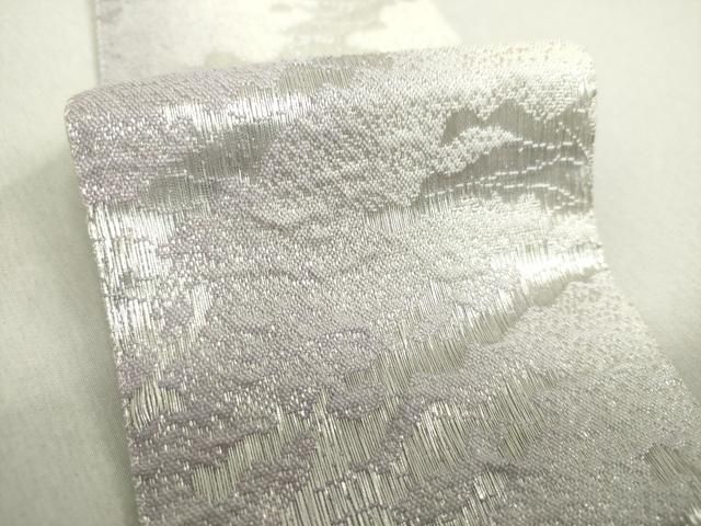 平和屋着物○男性 双方向 角帯 霞文 銀糸 正絹 逸品 DAAS3655ps