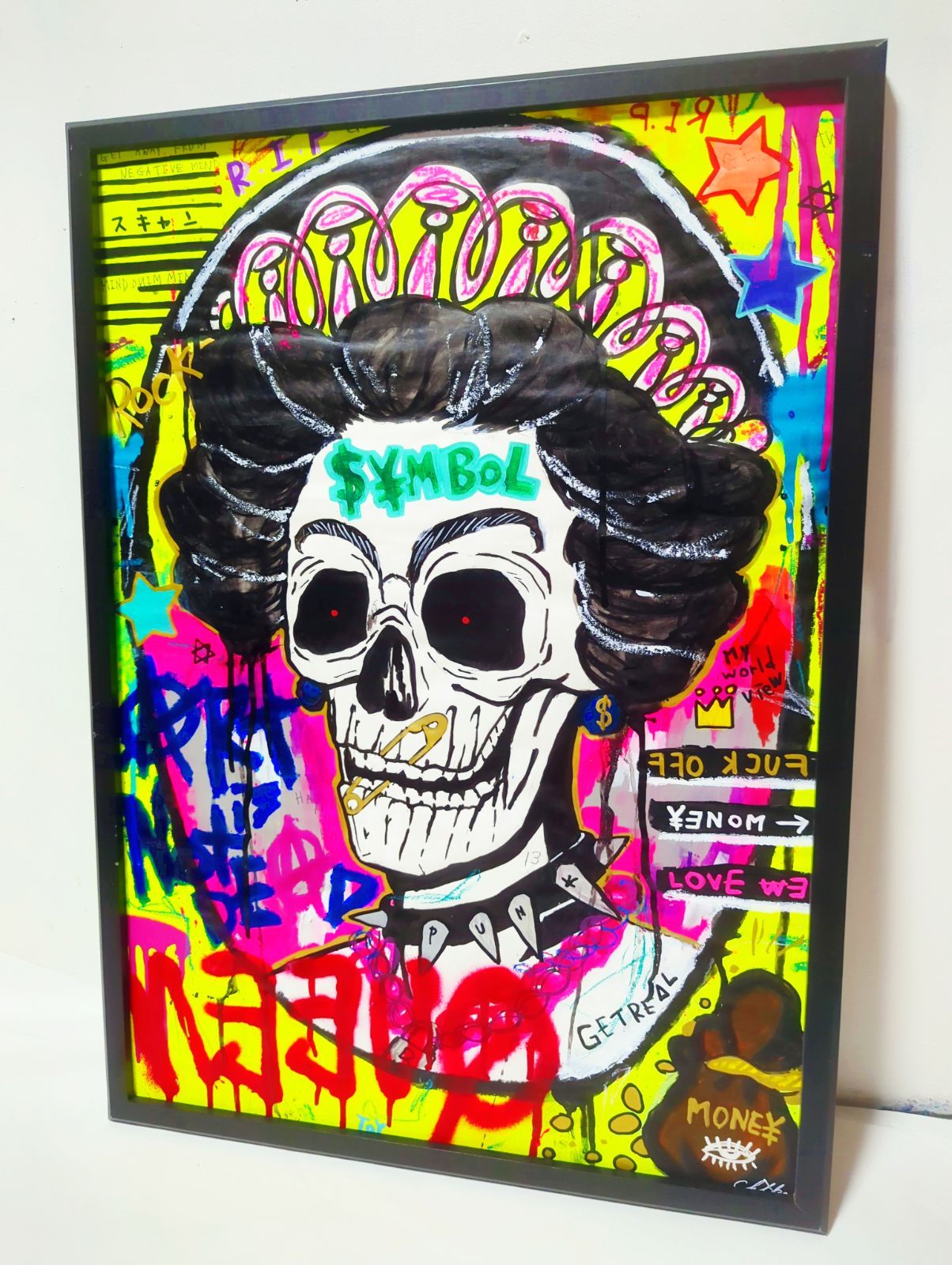 Aランク 【SALE】SKULL QUEEN(YELLOW)絵画 インテリア 現代アート