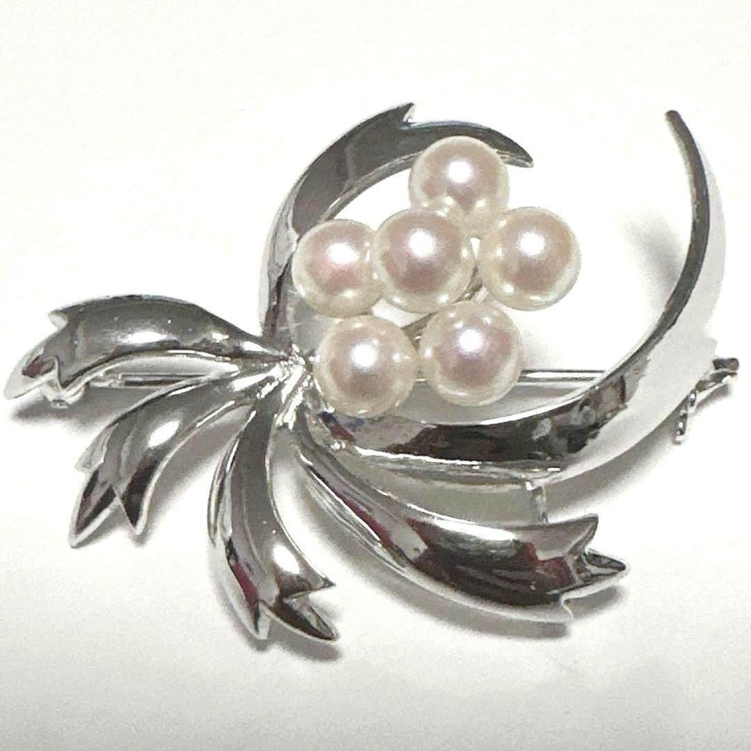 ミキモト MIKIMOTO ブローチ ペントップ SV パール シルバー 極美品