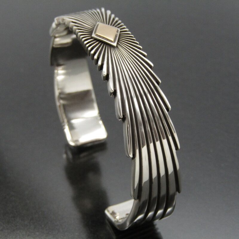 パトリシアベドニー　サンバーストバングル　パットベドニー 美品 Patricia Bedonie ナバホ族 バングル 14K サンバースト