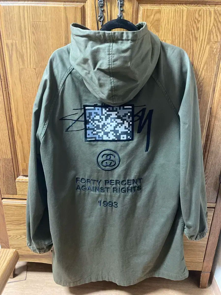 ステューシー x fpar フーデッド ジャケット マウンテンパーカー カーキ L