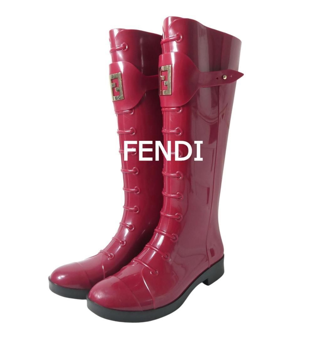 美品 FENDI フェンディ サイズ36 約23㎝ FFロゴ レースアップデザイン
