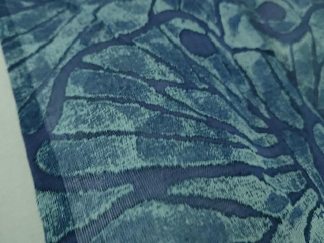 平和屋本店□極上 夏物 本蝋纈染 吉川三郎作 夏お召 丹後本麻 白友織物