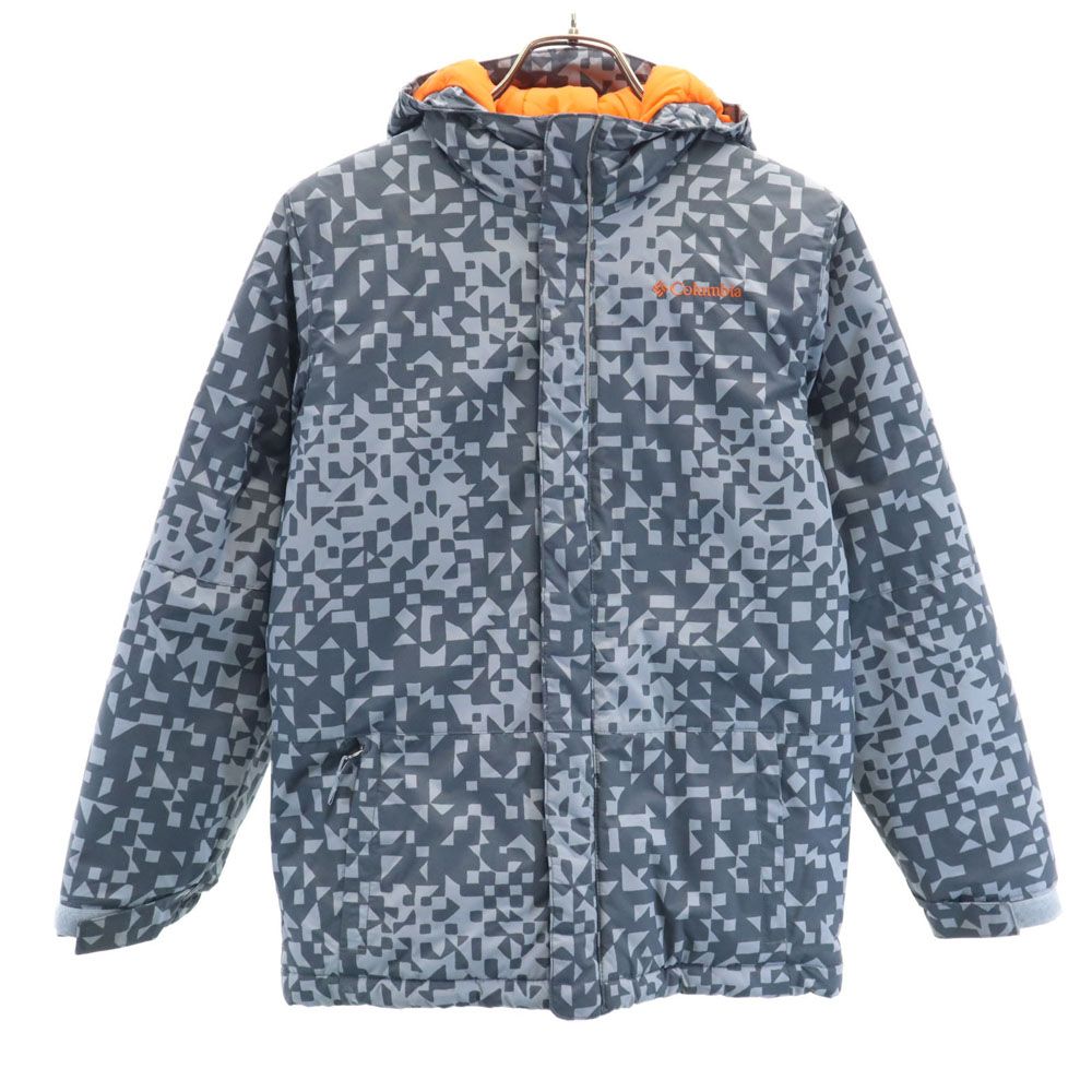 Columbia コロンビア 幾何学柄 中綿ジャケット M グレー キッズ 古着