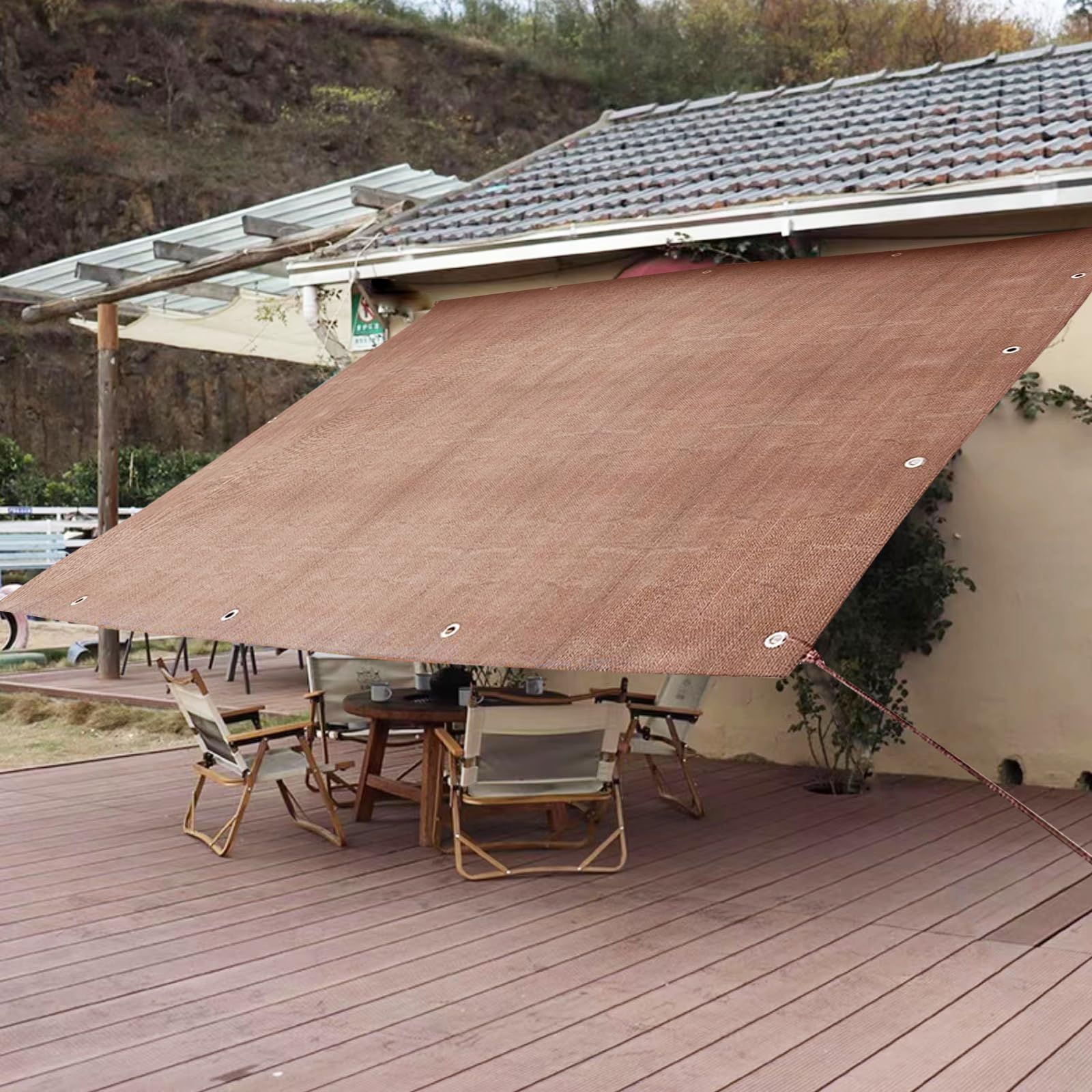 timicle 日除けシェード ベランダ 300x400cm 屋外用 サンシェード バルコニーサンシェード UVカット90% 庭用 巻き取り 日よけスクリーン 家 廊下にも対応 オーニング ベランダ 目隠し 庭 サンシェード 日除け すだれ 屋外