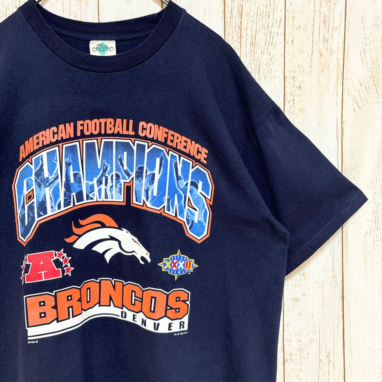 90s NFL Denver Broncos デンバー・ブロンコス プリント Tシャツ XL USA古着