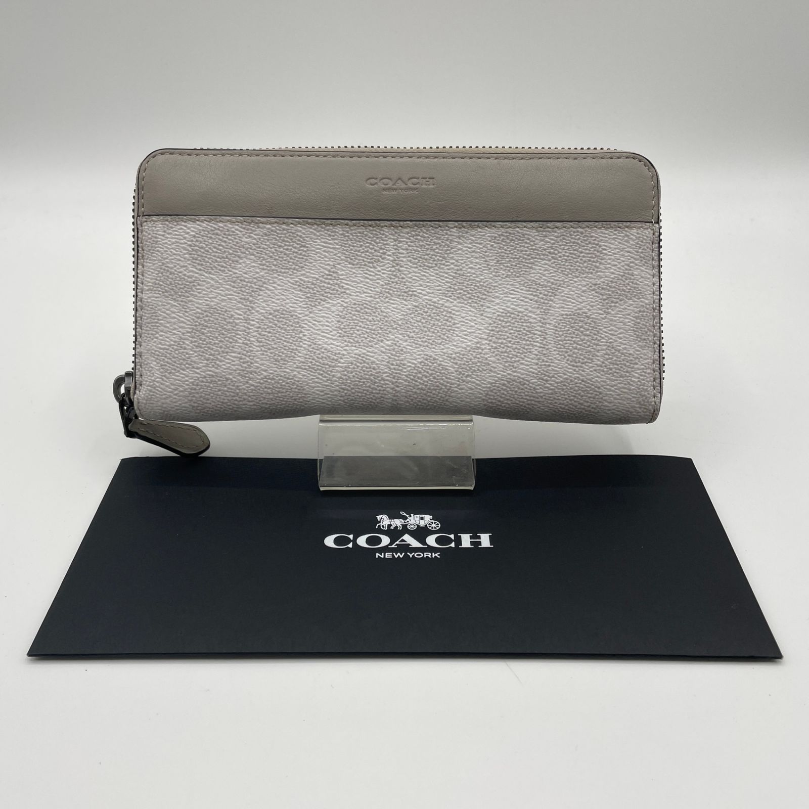 COACH コーチ ラウンドファスナー 長財布 58426 ホワイト ベージュ 