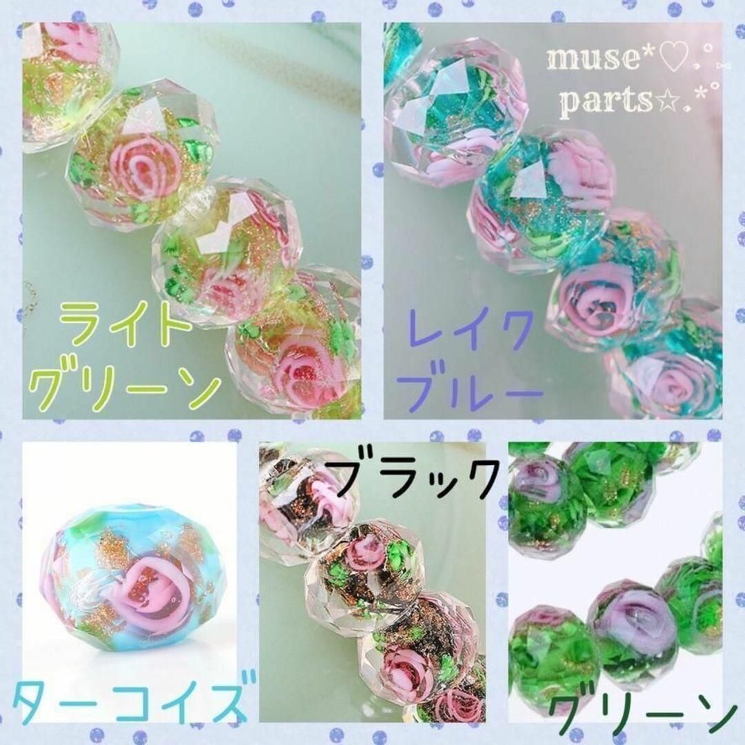 白 12/10/8mm トンボ玉 4個 ホワイト とんぼ玉 さくら 桜 葉有
