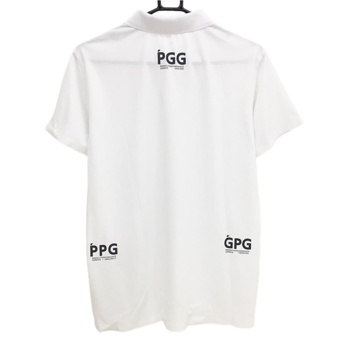 緊急値下げ　美品PGG パーリーゲイツ半袖ポロシャツ　背中ロゴ　ホワイト 最終値下げ 美品PGG パーリーゲイツ半袖ポロシャツ 背中ロゴ ホワイト