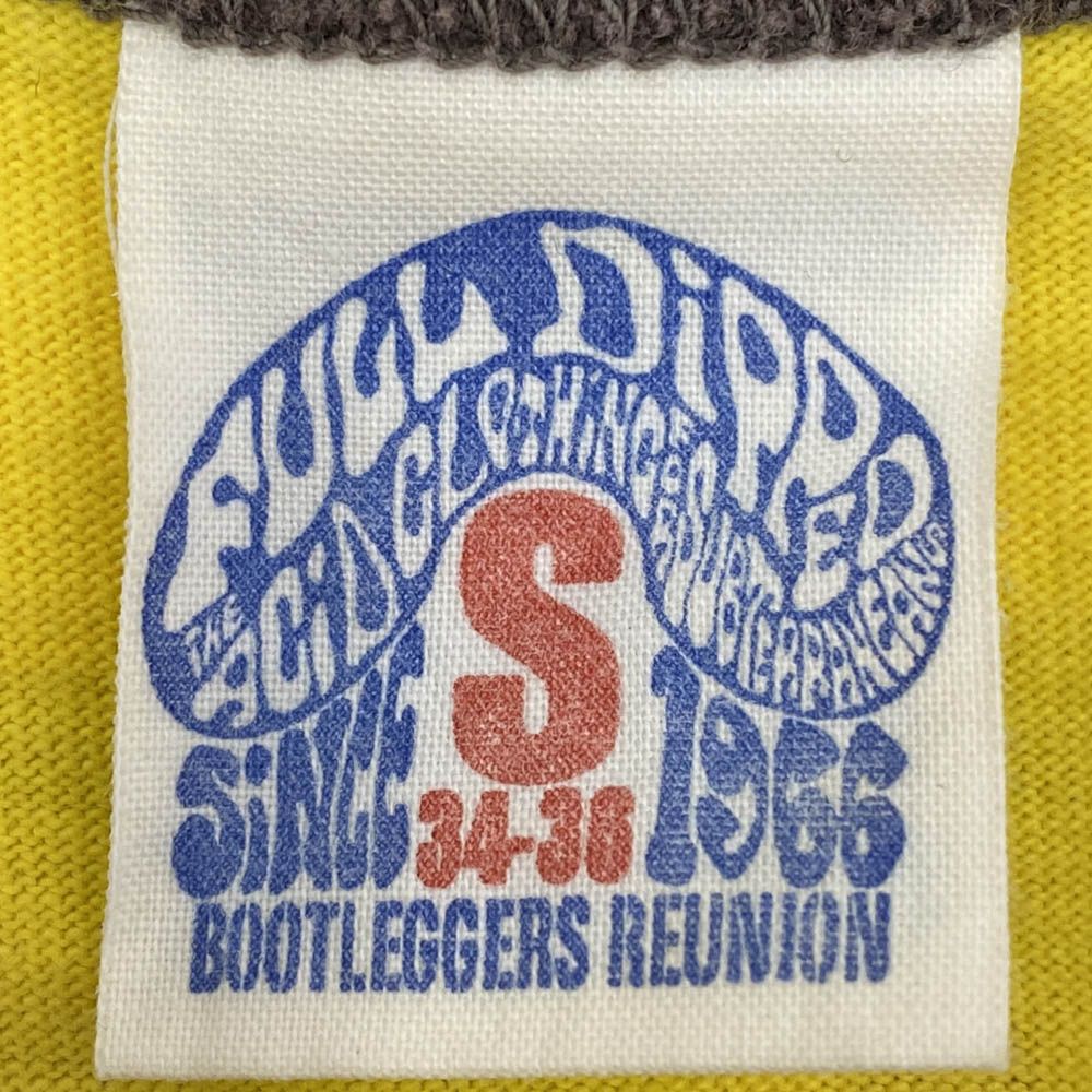 BOOTLEGGERS ブートレガーズ プリント トリム Tシャツ イエロー