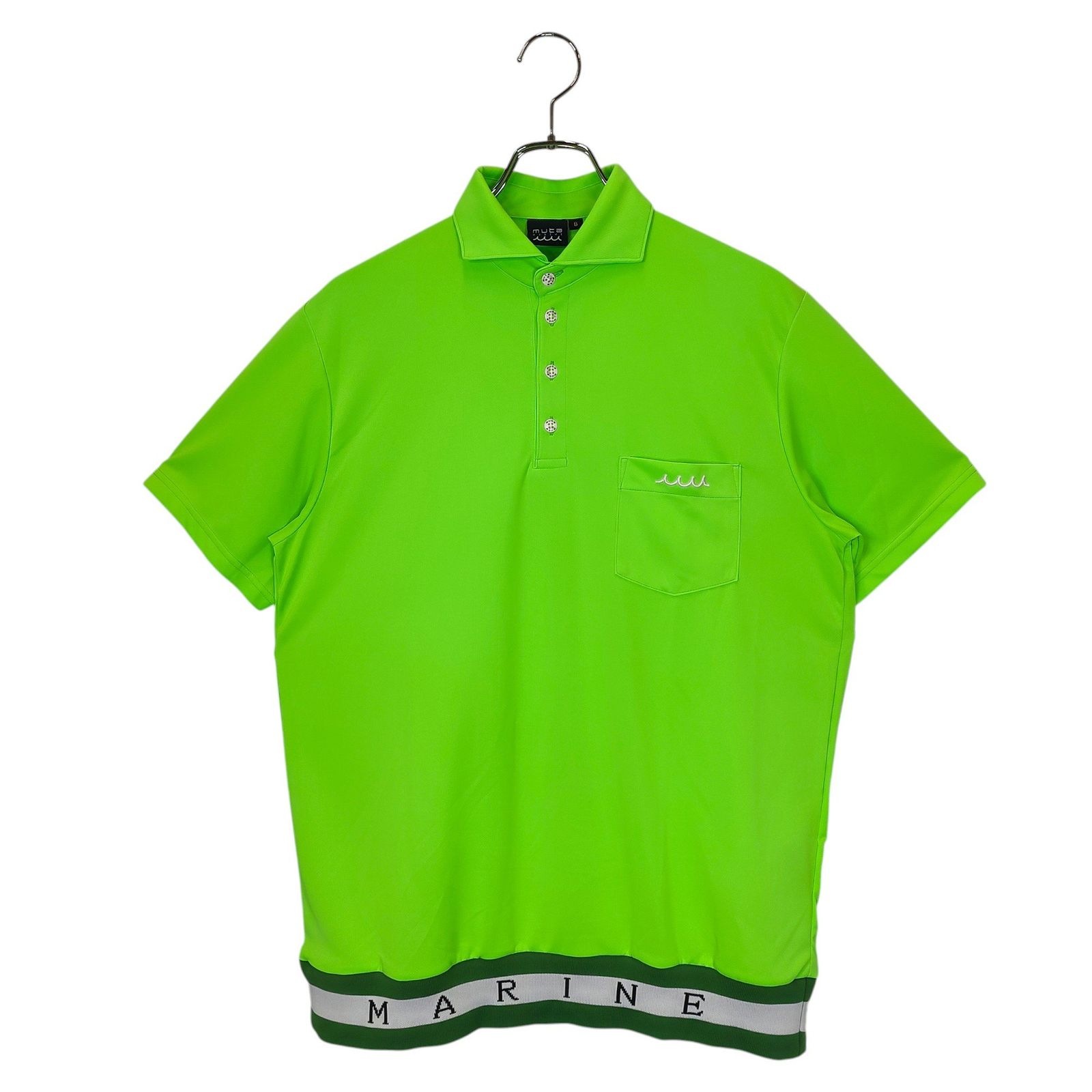 美品】mutaムータ ヘムリブ バックボーダー ポロシャツ 6（L相当