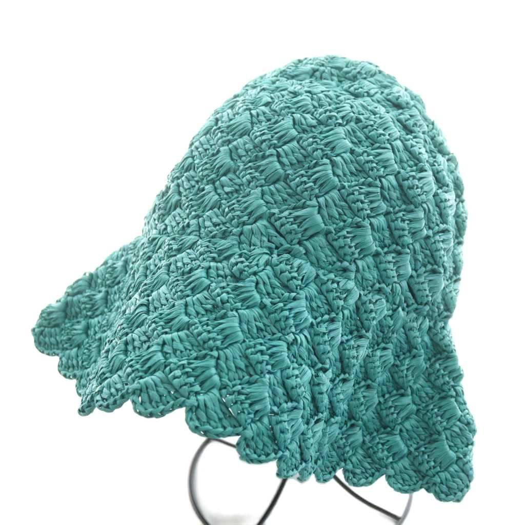 ラ メゾン ド リリス La Maison de Lyllis BARROW 麦わら帽子 スカラップ 57cm ミント 緑 グリーン 2231041 AN39 GY52